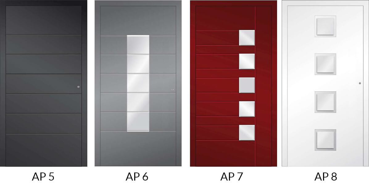 Auswahl 2 an Hauseingangstüren aus Aluminium