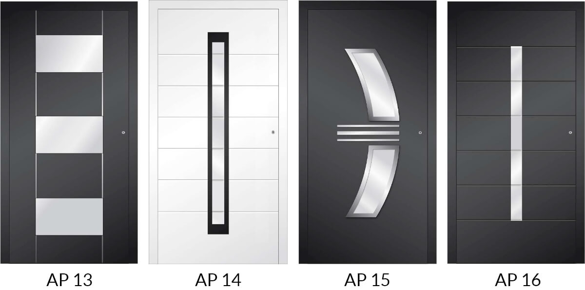 Auswahl 4 an Hauseingangstüren aus Aluminium