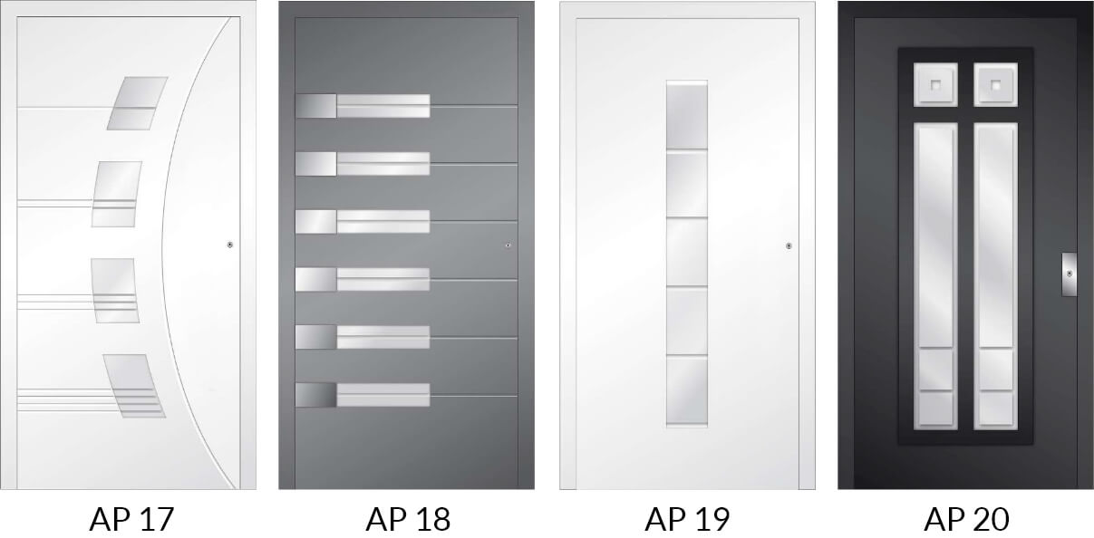 Auswahl 3 an Hauseingangstüren aus Aluminium